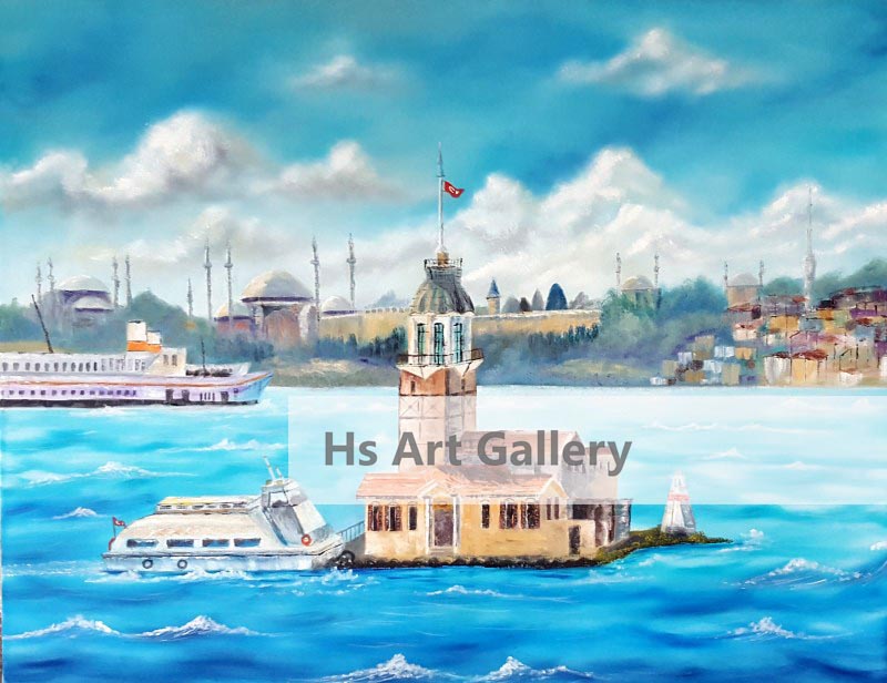 Maiden Tower - İstanbul  Oil Painting