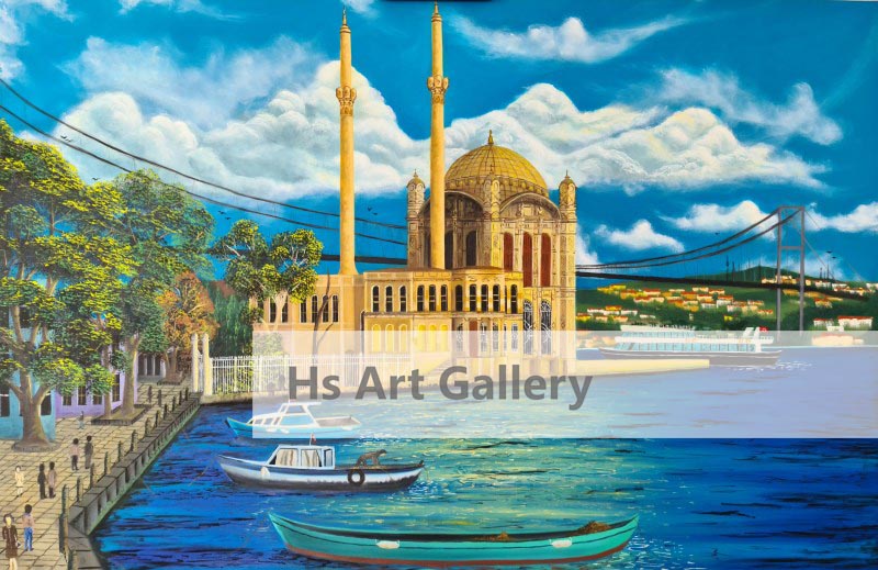 Ortaköy Mosque İstanbul Oil Painting Big Wall Art